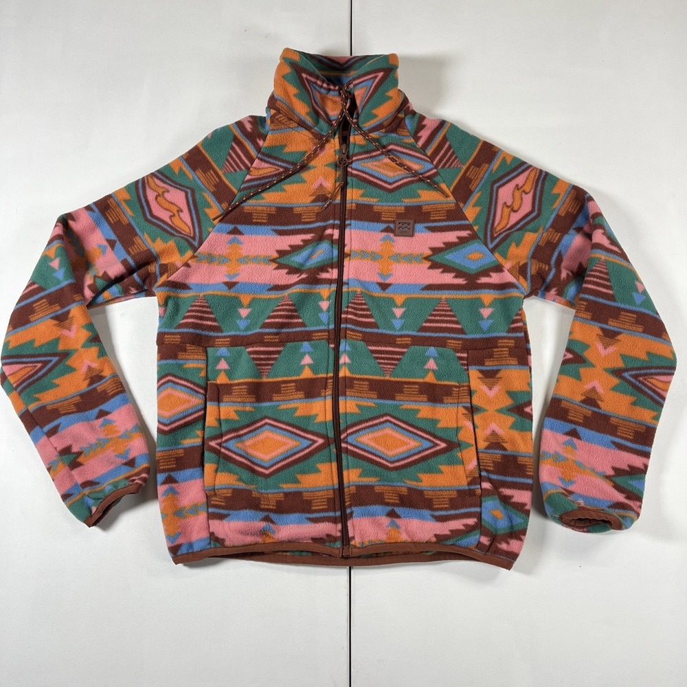 Billabong Adventure Division Fleece Southwestern Print Full Zip Size XS
